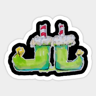 Elf shoes, Santa's helper boots Sticker